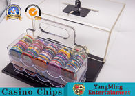 Clay Round Shape Acrylic Poker Chips Box Spot Club 400pcs 40mm Human Operation