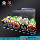 High Quality Thick Acrylic 5 Grid Round Chip Carrier 100Pcs Of Transparent Poker Table Desktop Without Cover Chip Holder