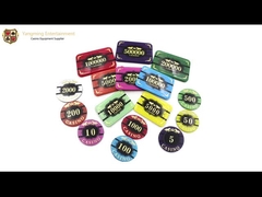 Baccarat Dragon Tiger Casino Poker Chips Disesuaikan Acrylic Hot Gold Tiger Dengan UV