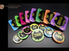 Texas Baccarat Table Casino Poker Chips Stamping Emas Akrilik Disesuaikan