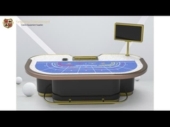 Desain Disesuaikan Meja Judi Standar 7 Orang Meja Poker Baccarat Dengan Kaki Logam