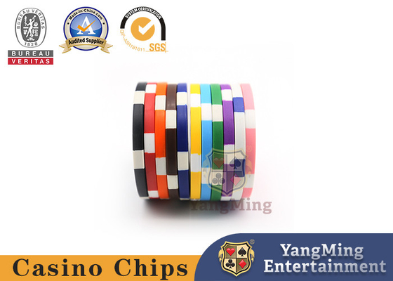 Beli 11.5g Plastic Fancy Blank Casino Poker Chips Tanpa Pola Logo Disesuaikan pembuatan online