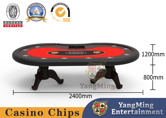 Beli Meja Poker Kasino Kayu Solid yang Disesuaikan Berbentuk Harimau 8 Pemain pembuatan online