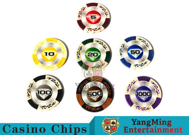 Beli 14 Gram Matte Sticker Kustom Chip Poker Tanah Liat Dengan 25pcs Dalam Shrink Roll pembuatan online