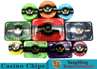 Beli Baccarat Acrylic Chip Set Chip Permainan Meja Poker Berlapis Emas Suhu Tinggi pembuatan online