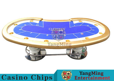 Beli 10 Pemain Meja Poker Kasino / Tabel Poker Kustom Dengan Kaki Bentuk Cakram pembuatan online