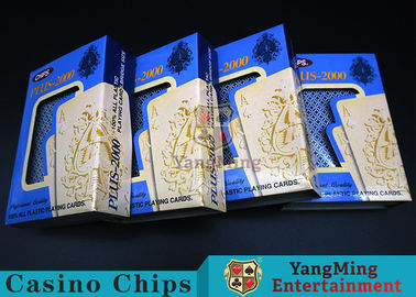 Beli Merah / Biru Warna Bermain Kartu Poker Plastik Dengan Efisiensi Tinggi Tahan Air pembuatan online