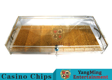 Beli Setengah Transparan Akrilik Dua Meter Kasino Chip Kasus Portabel Dengan Kotak Cartridge Menangani Perjudian Chip Dengan Kasus Kunci pembuatan online