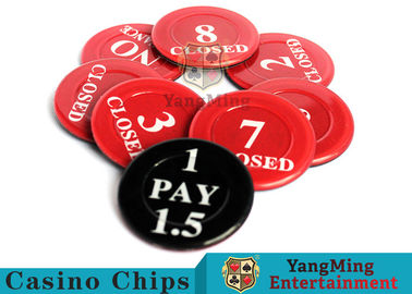 Beli Merah / Hitam Anti-Fade Kasino Aksesoris Game 40 Mm Kode Asuransi Plastik pembuatan online
