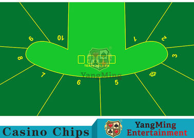 Beli 100% Kain Polyester 10 Pemain Texas Holdem Poker Table Layout Kasino Layout Untuk Game Poker Standar Warna Biru pembuatan online