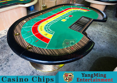 Beli Meja Poker Mewah 8 Orang Kasino Dengan Panel Api Kayu Kamper Tebal Hitam pembuatan online