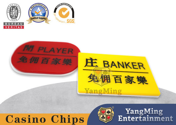 Beli Baru Baccarat Kasino Poker Merah Kuning Kartu Taruhan Akrilik Player Dan Banker Desain pembuatan online