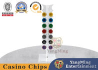 16 Vertical Chip Display Stand With Transparent Acrylic Design 40mm Round Poker Chips
