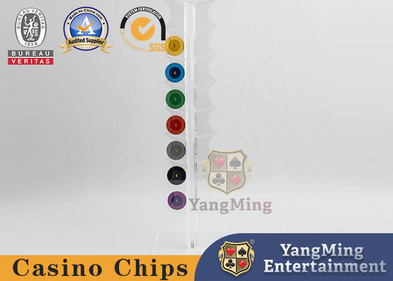 Beli Kasino Makau Vertikal 16 Tempat Chip Desain Akrilik Transparan Chip Poker Bulat 40Mm pembuatan online