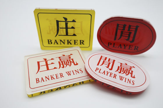 Beli Crystal Acrylic Papan Taruhan Baccarat Kasino Game Meja Merah Kuning Player Banker pembuatan online