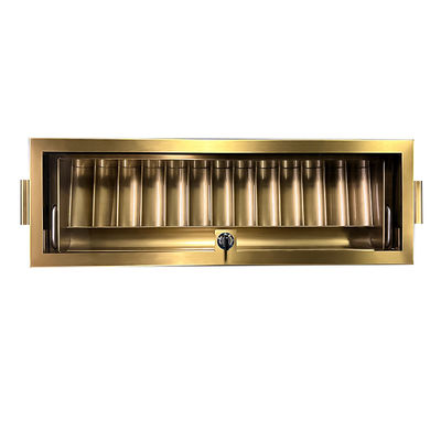 Beli Golden Double-Layer Locked Poker Chip Tray Baccarat Texas Hold'Em Meja Permainan Meja Chip Box pembuatan online