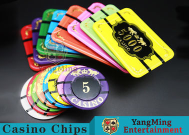 Beli Kristal Akrilik Harimau Gambar Kasino Poker Chips Putaran 40/45 / 50mm pembuatan online