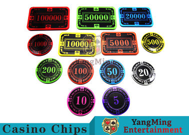 Beli 12g Warna Cerah Kristal Akrilik Poker Chips Tahan Aus pembuatan online