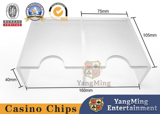 Beli Persediaan stok Akrilik Frosted Dua Kompartemen Discard Holder Niuniu Judi Meja Poker Discard Holder pembuatan online
