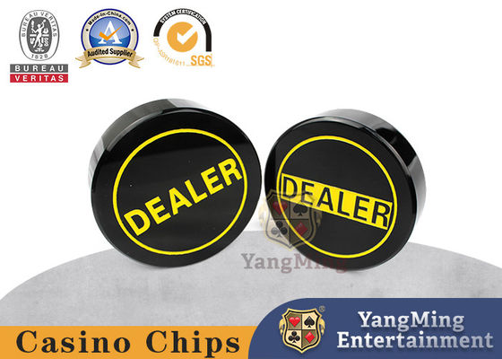 Beli Patung kuning Texas Poker Dealer Tombol Untuk Kasino Poker Meja Permainan Menggunakan Aksesoris Kelas Akrilik 75mm Kartu Dealer pembuatan online