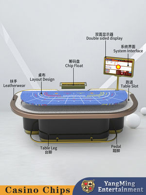Beli Deluxe Customized Standar 7 Orang Baccarat Dragon Tiger Meja Kasino Club Bumper Guard Meja Permainan Poker pembuatan online
