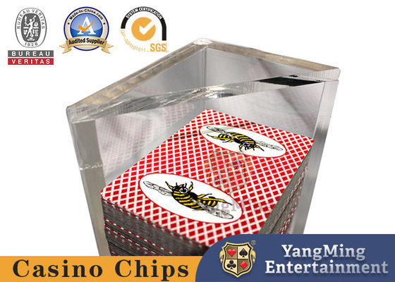 Beli Club Triangle Poker Dealer Card Holder Transparent Acrylic Opening Waste Card Holder Baccarat Texas Aksesoris pembuatan online
