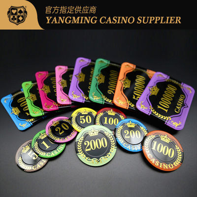 Beli Akrilik Foil Gandum Stamping Chips Gambling Poker Table Game Table Top Chips pembuatan online
