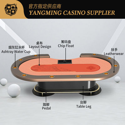 Beli New Launch 10 Pemain Texas Metal Oval Poker Meja Internasional Casino Club Poker Game Meja pembuatan online