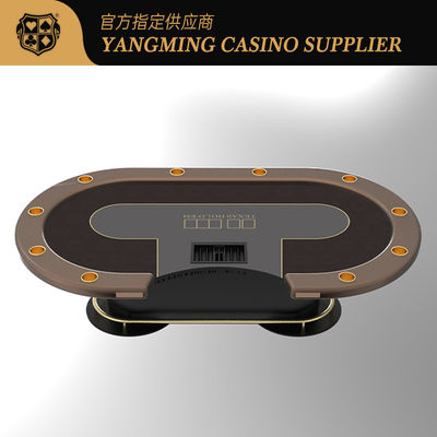 Beli Black Oval Metal Treadle Poker Table Texas Kasino Poker Game Tables pembuatan online