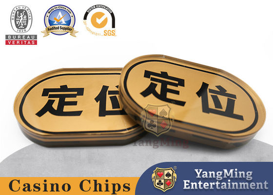 Beli Tahan air Sutra Emas Layar Spidol Baccarat Bentuk Oval Untuk Casino Poker Game pembuatan online