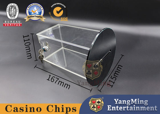 Beli Gambling Baccarat Poker Buang Pemegang Meja Drop Bermain Kartu Kotak Akrilik Pembawa Uang Putaran Bawah Dengan 1 Kunci pembuatan online