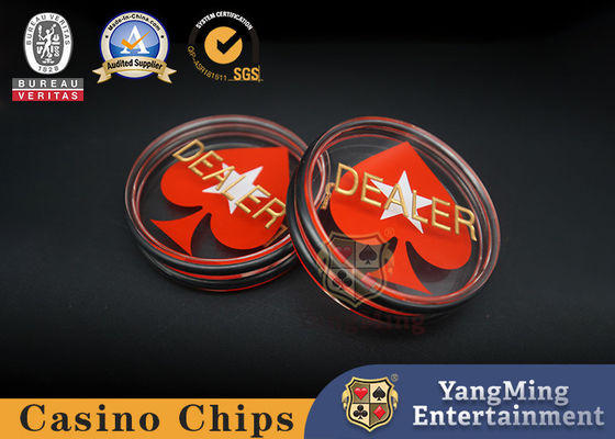 Beli Gambling Club Texas Penuh Transparan Dua Sisi Ukiran Silk Screen Button Dealer pembuatan online