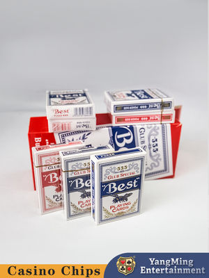 Beli Terbaik 555 Merek Blue Core Kartu Kertas 100% Kertas Poker Club Kartu bermain 3.3mm Thinkness Pabrik stok pembuatan online