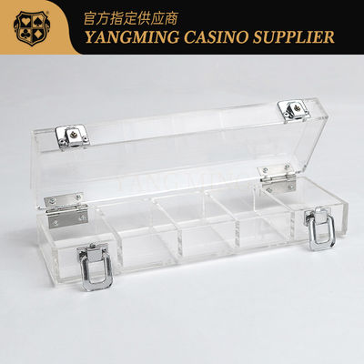 Beli Acrylic 100 PCS 50mm Transparent Poker Chip Tray Baccarat Texas Hold'em Game Meja pembuatan online