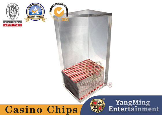 Beli Gambling VIP Club Custom Triangle Acrylic Discard Holder Poker Dealer Meja Bermain Kartu Scrap Stand Kartu Plastik Transparan Penanggung pembuatan online