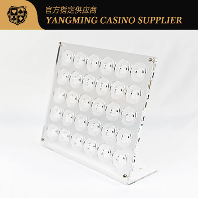 Beli Kualitas tinggi Akrilik Cerah Kasino Chip Tampilan Rak Produk Hiburan Poker Chip Racks pembuatan online