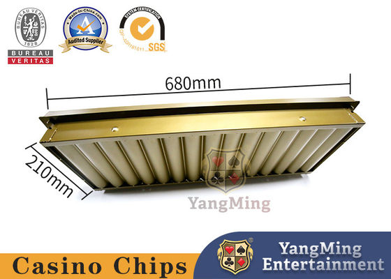 Beli 15 Baris Emas Kuning Warna Logam Chips Pembawa Lapisan Ganda Meja Perjudian Nilon Putaran Chips Set Mengambang pembuatan online