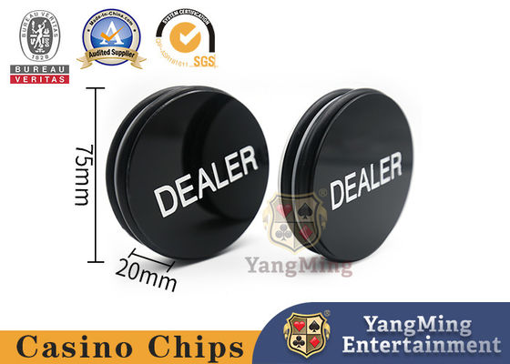 Beli Texas Deluxe Jumbo Hitam Kristal Hitam dan putih Ukiran Dealer Button Poker Dealer Meja pembuatan online