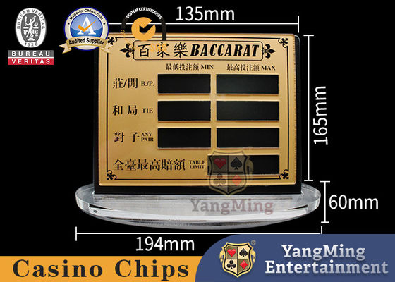 Beli Golden Transparan Akrilik Baccarat Poker Hiburan Papan Permainan Terbatas Kartu Merah Texas Chip Tabel Manual Tanda Digital pembuatan online