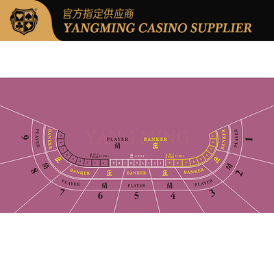 Beli Professional Baccarat & Texas Hold'em Dual Layout Table Cover dengan Desain Cetak Merah Waterproof Casino-Grade Felt pembuatan online