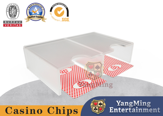 Beli Double - Open Translucent Matte Kasino Aksesoris Meja Acrylic 1-2 Deck Bermain Kartu Tombol pembuatan online