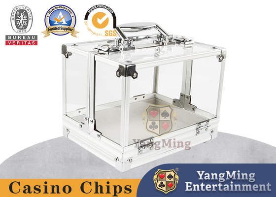 Beli 600PCS Double Open Handle Texas Chip Box Bingkai paduan aluminium transparansi tinggi Ruang Catur 40mm Chip Box In Stock pembuatan online