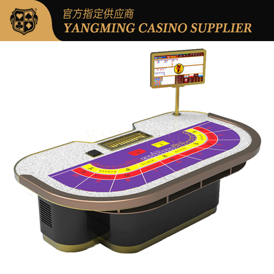 Beli Meja Poker Kasino Mewah Baccarat 9 Pemain Pola dan Warna yang Disesuaikan pembuatan online