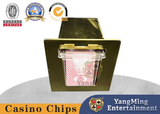 Beli Meja Poker Kasino Baccarat 8 Deck Metal Discard Holder Box Setengah Tombol Kartu Main Discard Holder pembuatan online
