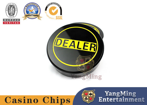 Beli Bahan Akrilik Texas Hold 'Em Poker Dealer Tombol Kartu Poker Bentuk Bulat Warna Hitam pembuatan online