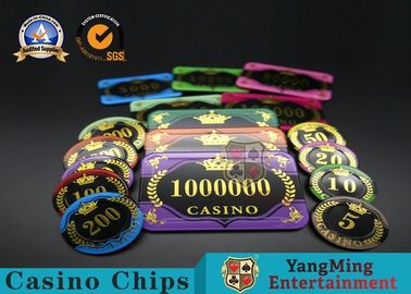 Beli Baccarat Texas Acrylic Gold Stamping Chip Meja Poker Permainan Meja Chip Koin pembuatan online