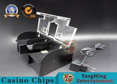 Beli 1 - 2 Deck Casino Poker Shuffler Kartu Khusus Dengan Penutup Besi Logam Transparan pembuatan online