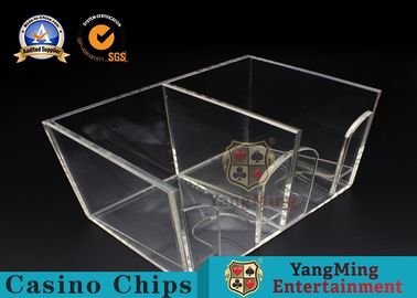 Beli Dua Sisi Kotak Kasino Jelas Akrilik Bermain Kartu Poker Buang Pemegang Untuk Game Gambing pembuatan online