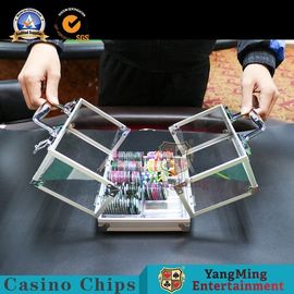 Beli 600 pcs Aluminium Kejelasan Jendela Kasino Poker Chips Pembawa Dengan Dua Kunci pembuatan online