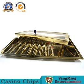 Beli Kasur Kasino Tunggal Baki Kotak Titanium Persegi Putaran UV Gambling Chips Dengan Penutup pembuatan online